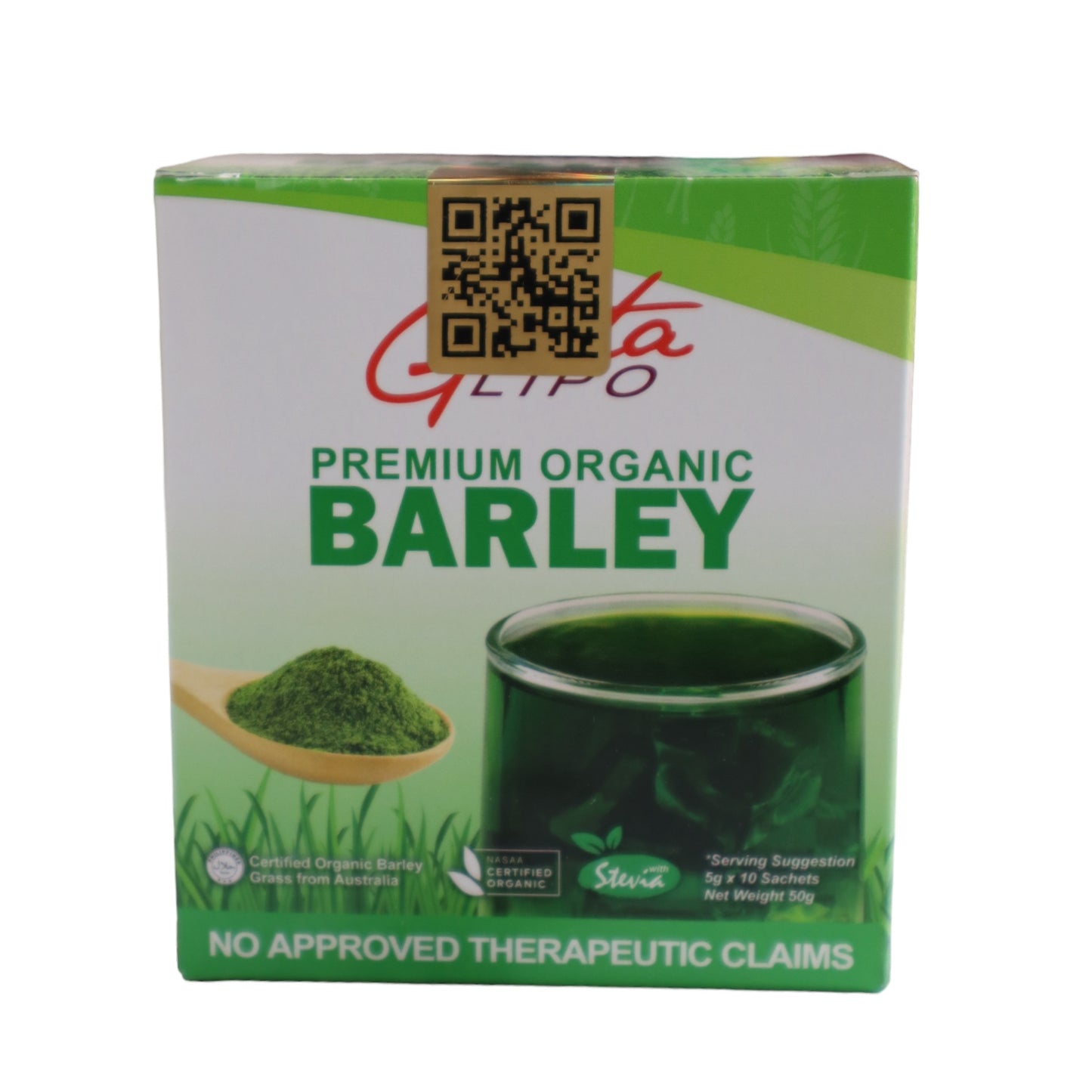 Gluta Lipo Premium Organic Barley 10 sachets x 18g