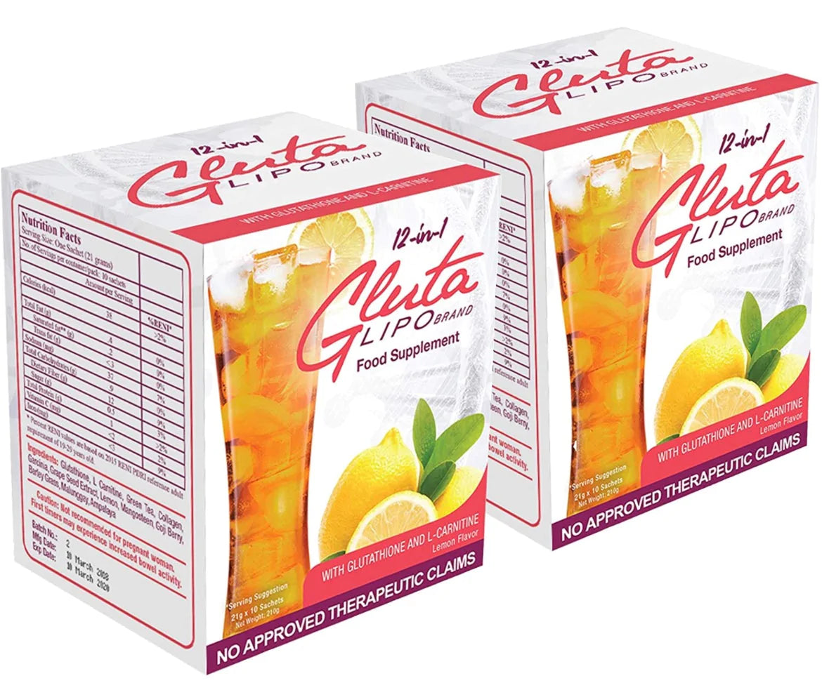 4 Boxes GlutaLipo Gluta Lipo Slimming Juice Lemon Flavor, 40 Sachets Regular price