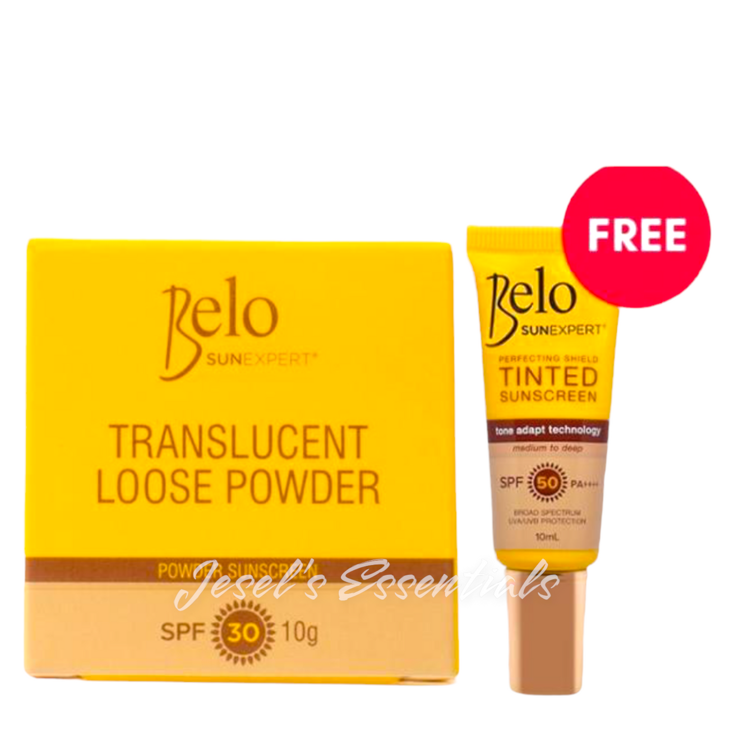 Belo Translucent Loose Powder with Free tinted sunscreen 10ml