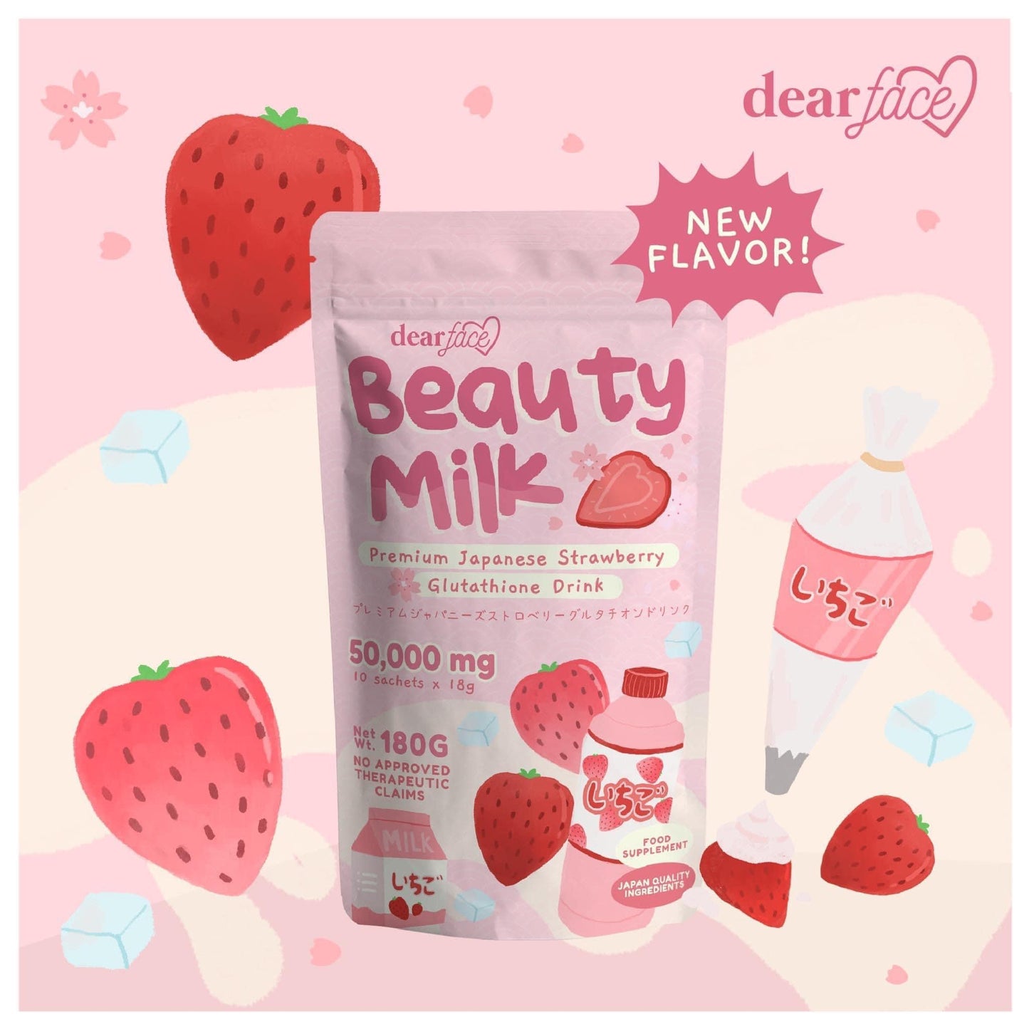 Dear face Beauty Milk Melon and Strawberry Combo